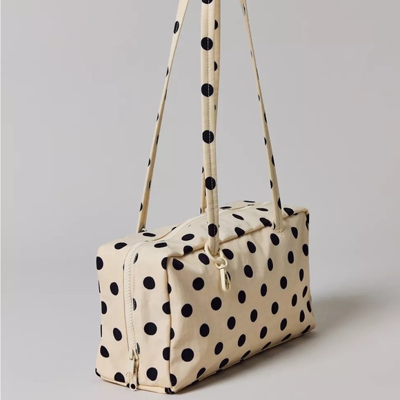 BAGGU Cream and Black Polka Dot - Nylon Bowler Bag - Picture 3 of 5
